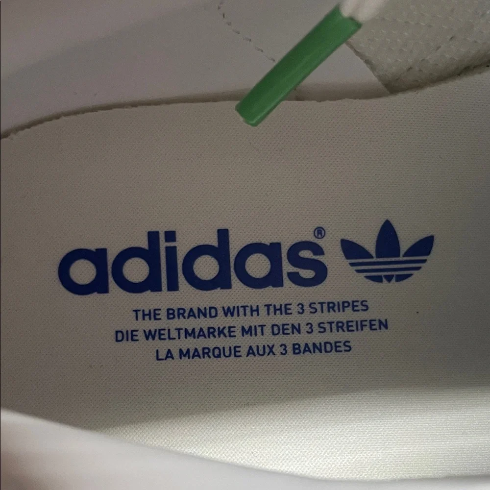 adidas Seattle Gazelle White Sneakers with Green Stripes and Gum Outsole